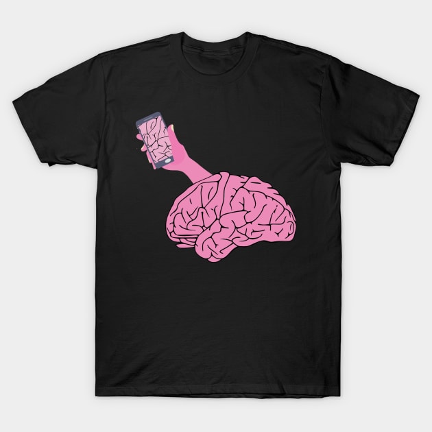 Brain taking selfie T-Shirt by Yaman